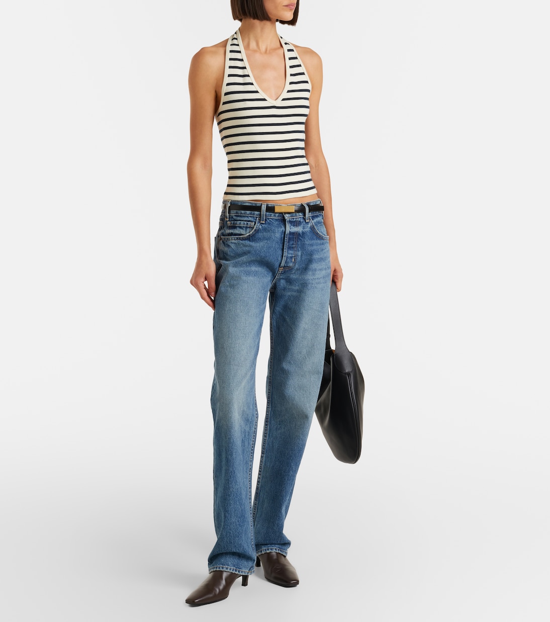 توب من القطن بخطوط بياقة هالتر Britt | Nili Lotan