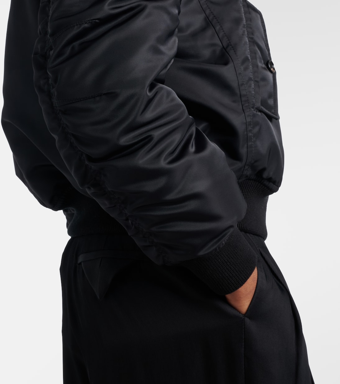 Intrecciato leather-trimmed blouson jacket | Bottega Veneta