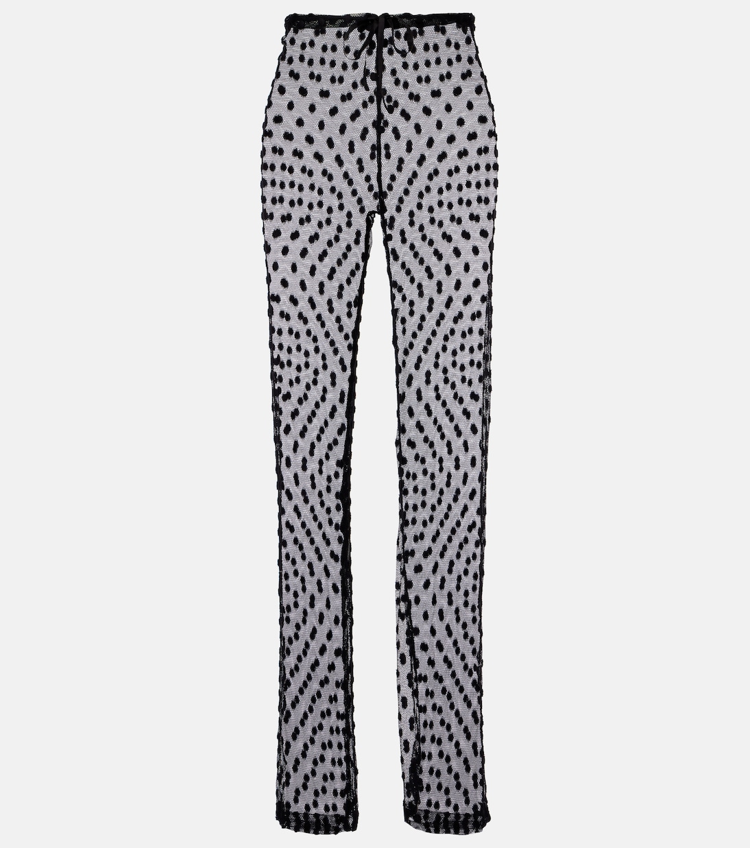 Polka-dot mesh slim pants | Dries Van Noten