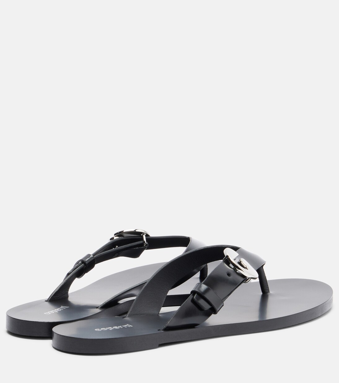 Logo leather thong sandals | Coperni