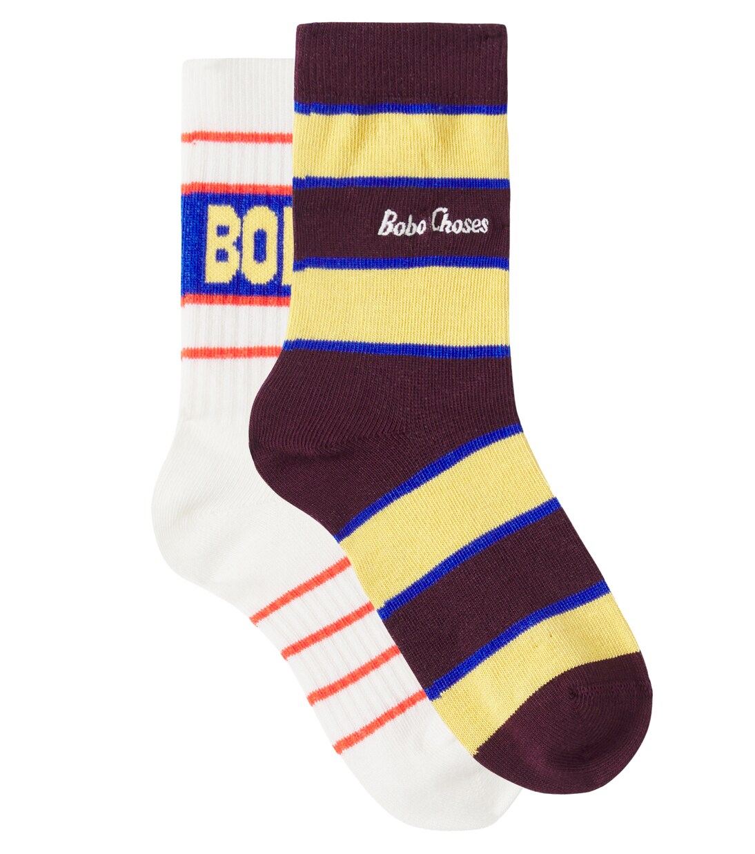 Logo set of 2 cotton-blend socks | Bobo Choses