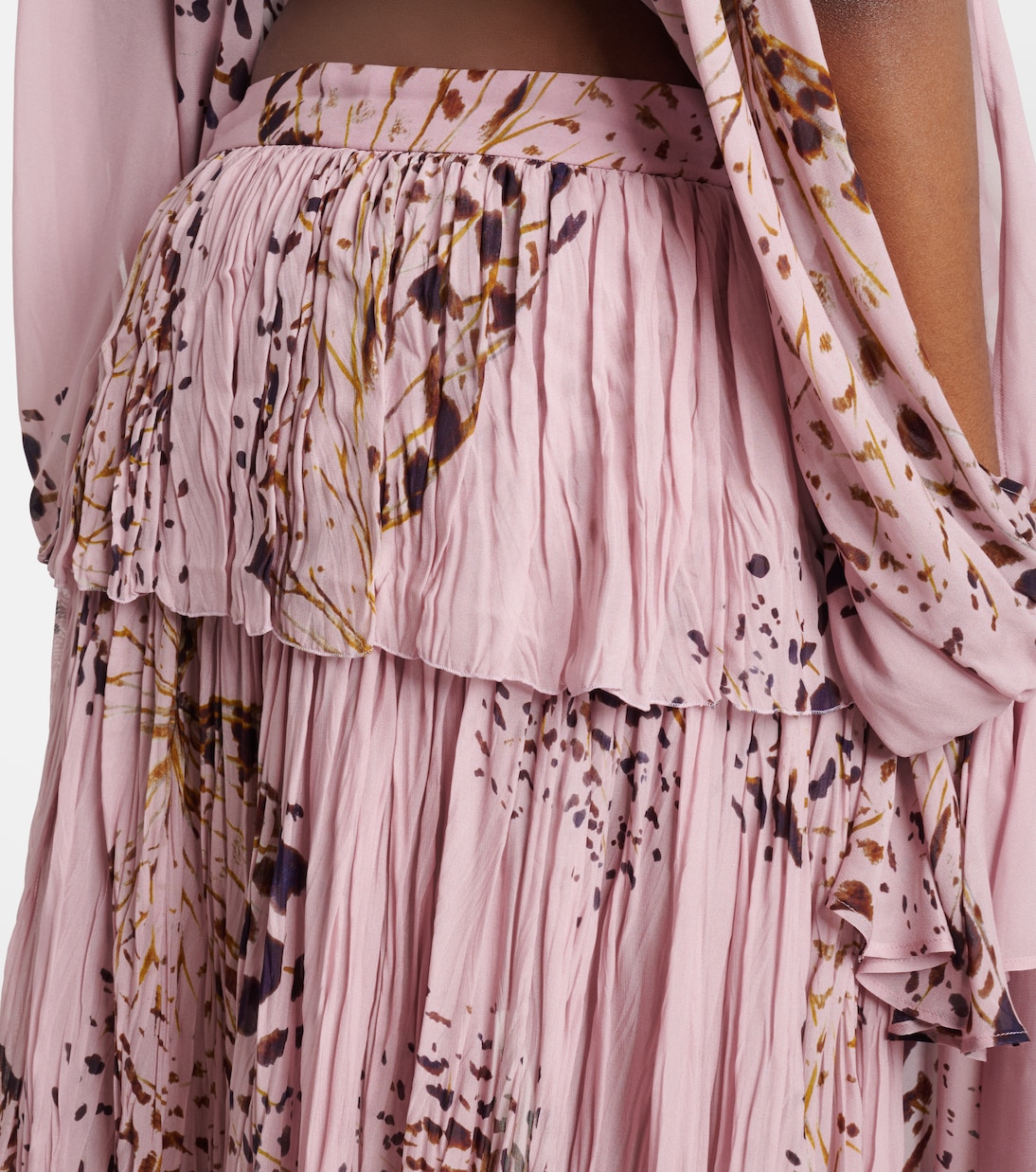 Printed asymmetric georgette maxi skirt | Blumarine