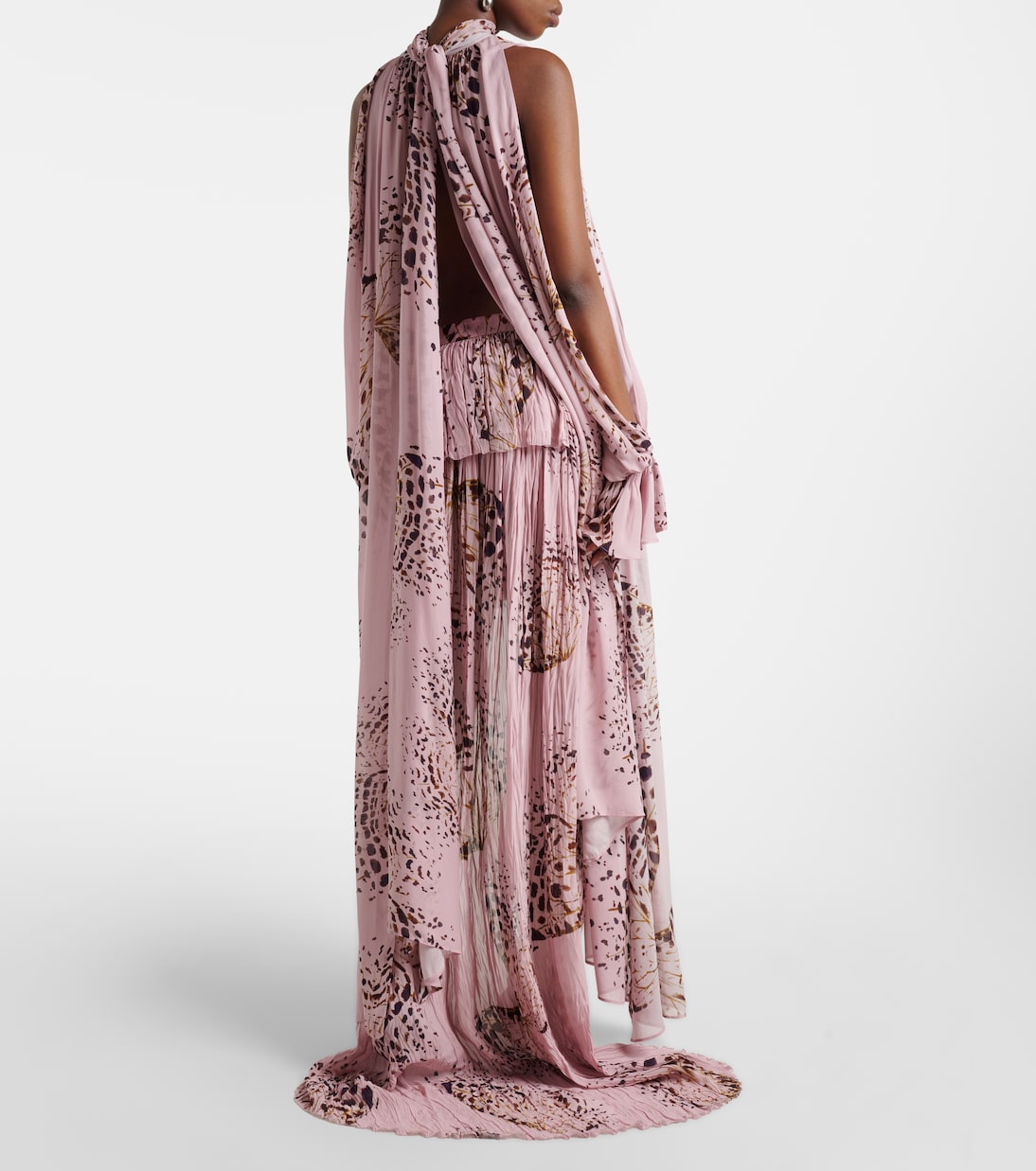 Printed asymmetric georgette maxi skirt | Blumarine
