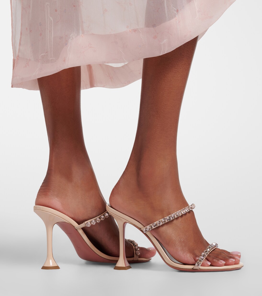 Gigi crystal-embellished leather sandals | Amina Muaddi