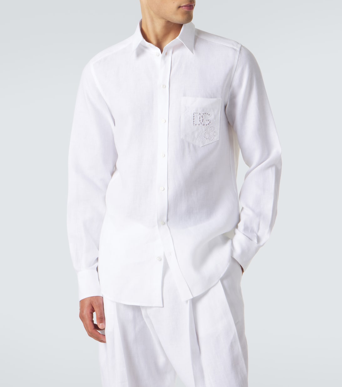 Embroidered linen shirt | Dolce&Gabbana