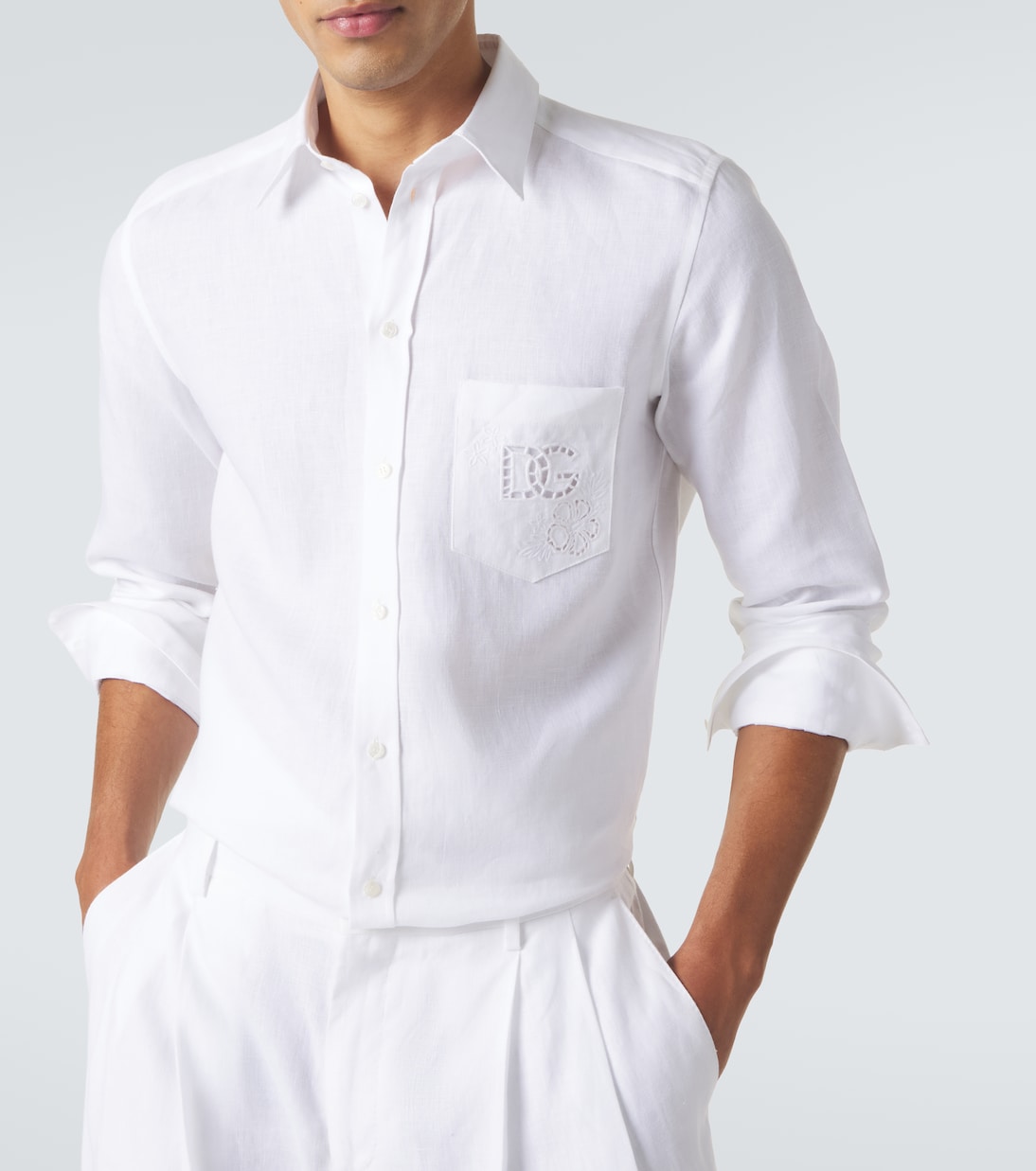 Embroidered linen shirt | Dolce&Gabbana