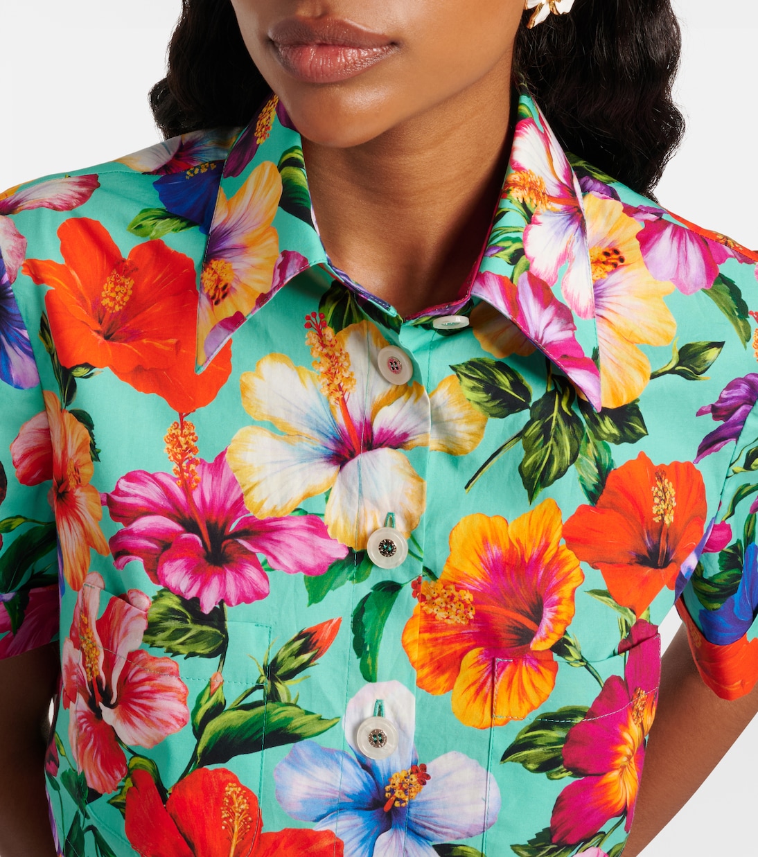 Floral cotton crop top | Dolce&Gabbana