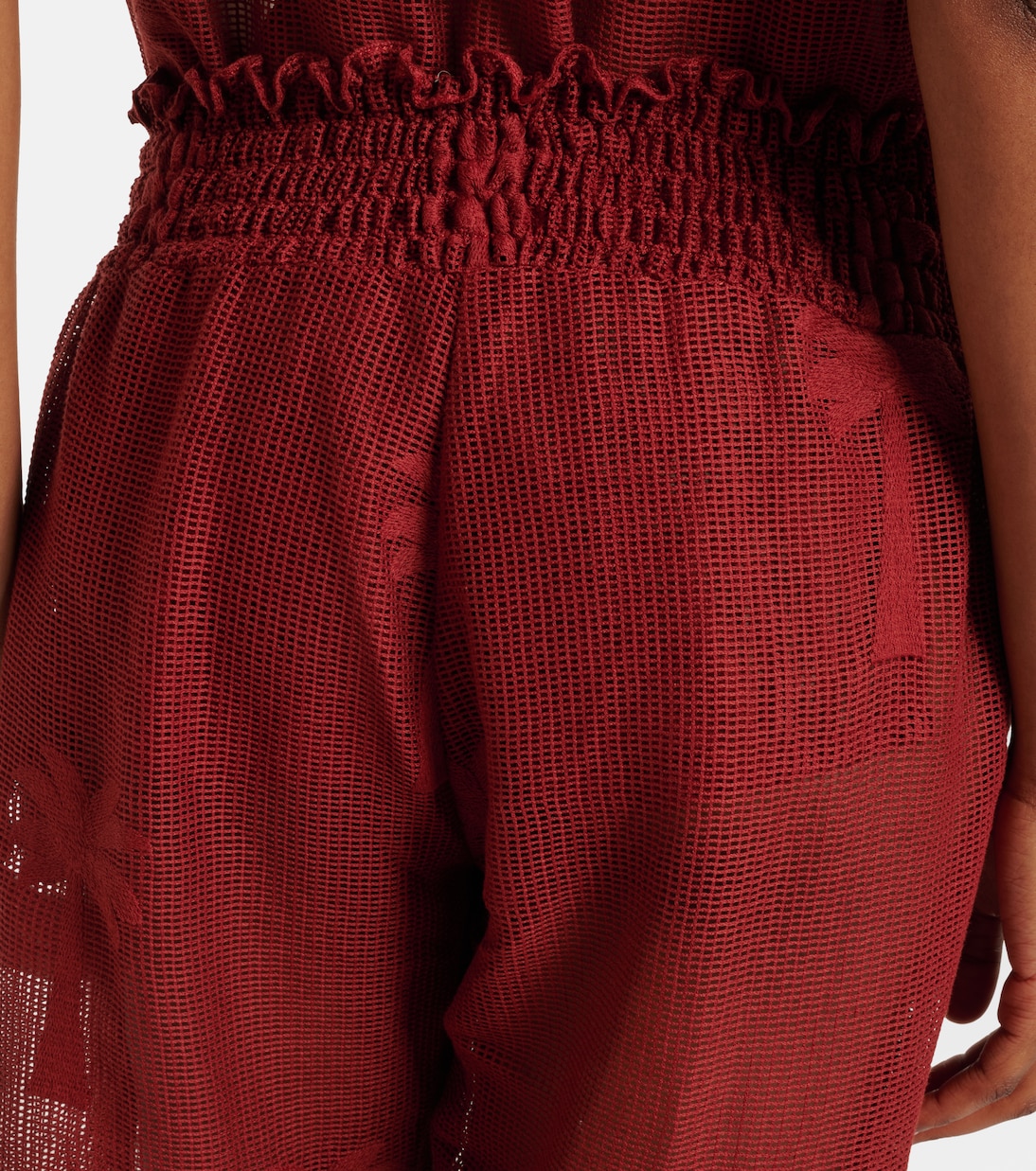 Embroidered cotton-blend mesh balloon pants | Johanna Ortiz