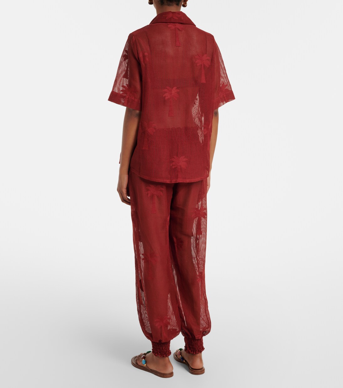 Embroidered cotton-blend mesh balloon pants | Johanna Ortiz