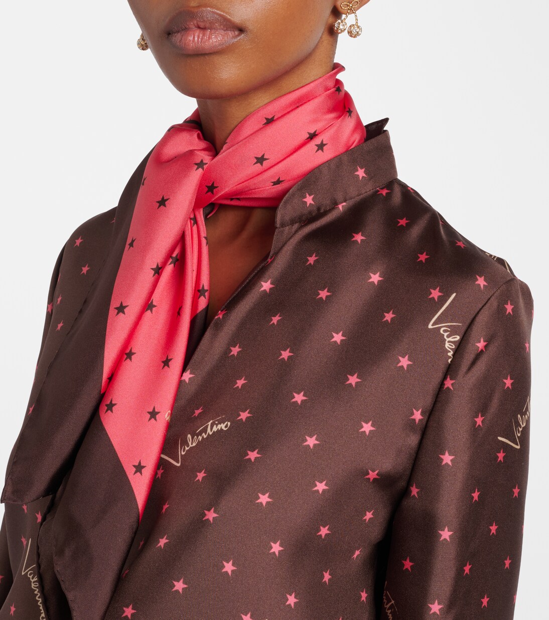 Printed silk twill scarf | Valentino