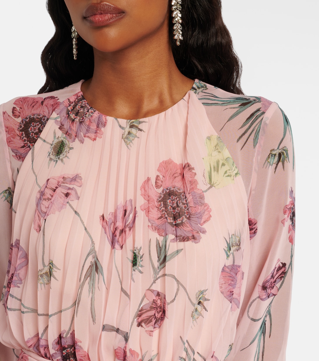 Floral pleated voile gown | Erdem