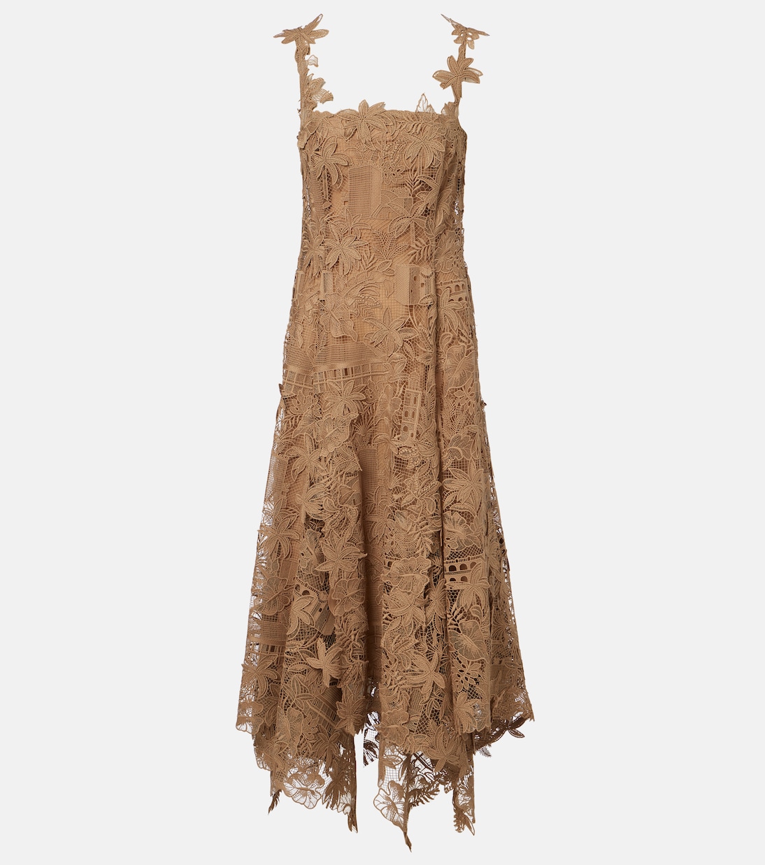 Floral guipure lace midi dress | Oscar de la Renta