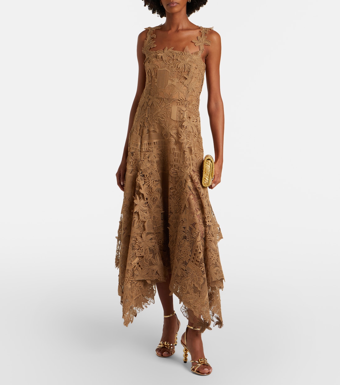 Floral guipure lace midi dress | Oscar de la Renta