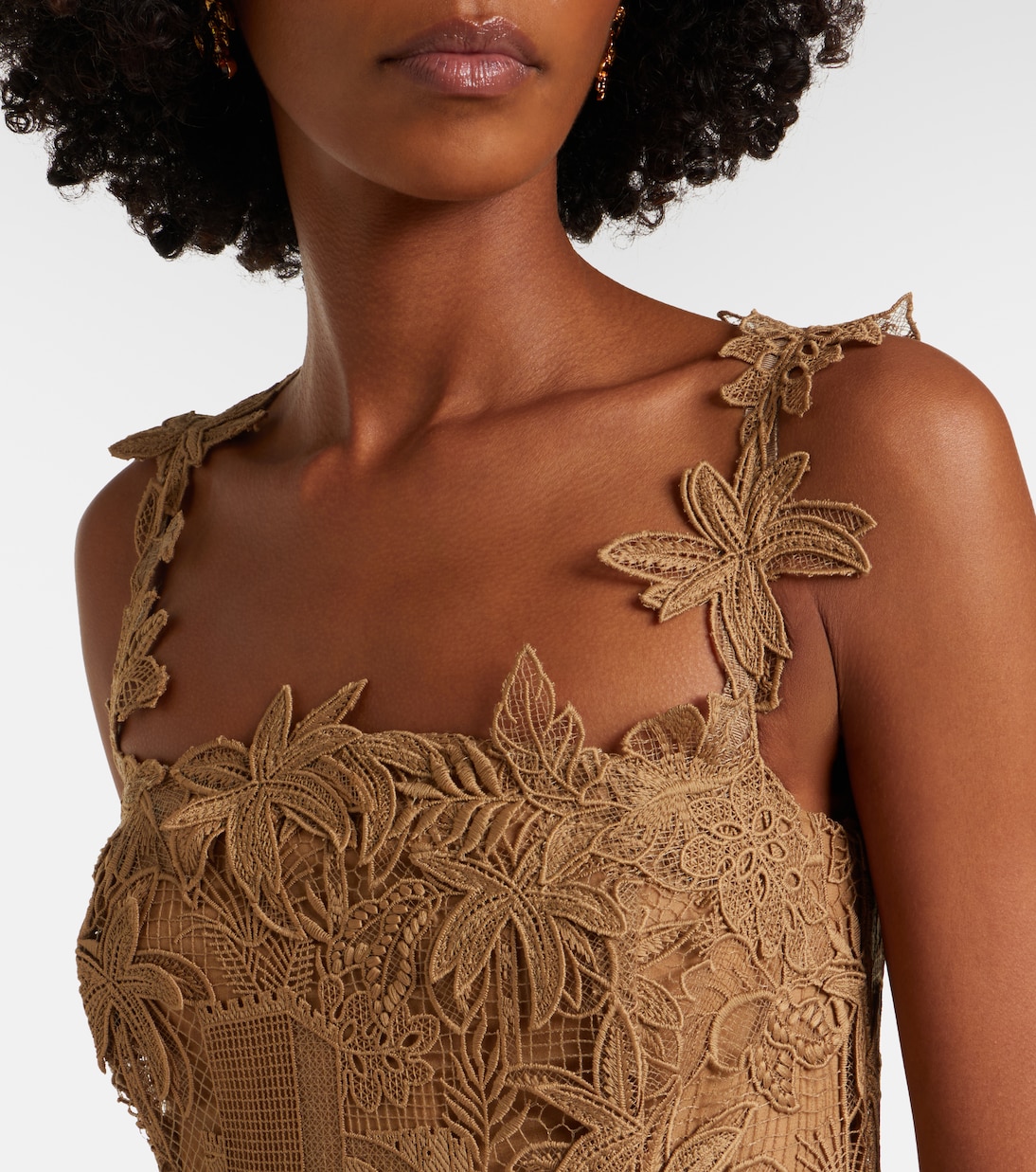 Floral guipure lace midi dress | Oscar de la Renta