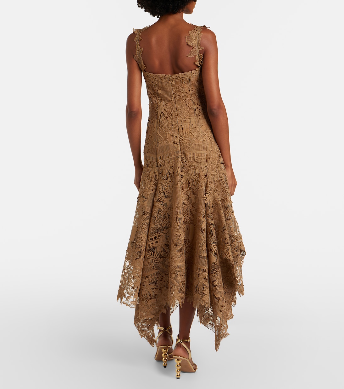 Floral guipure lace midi dress | Oscar de la Renta