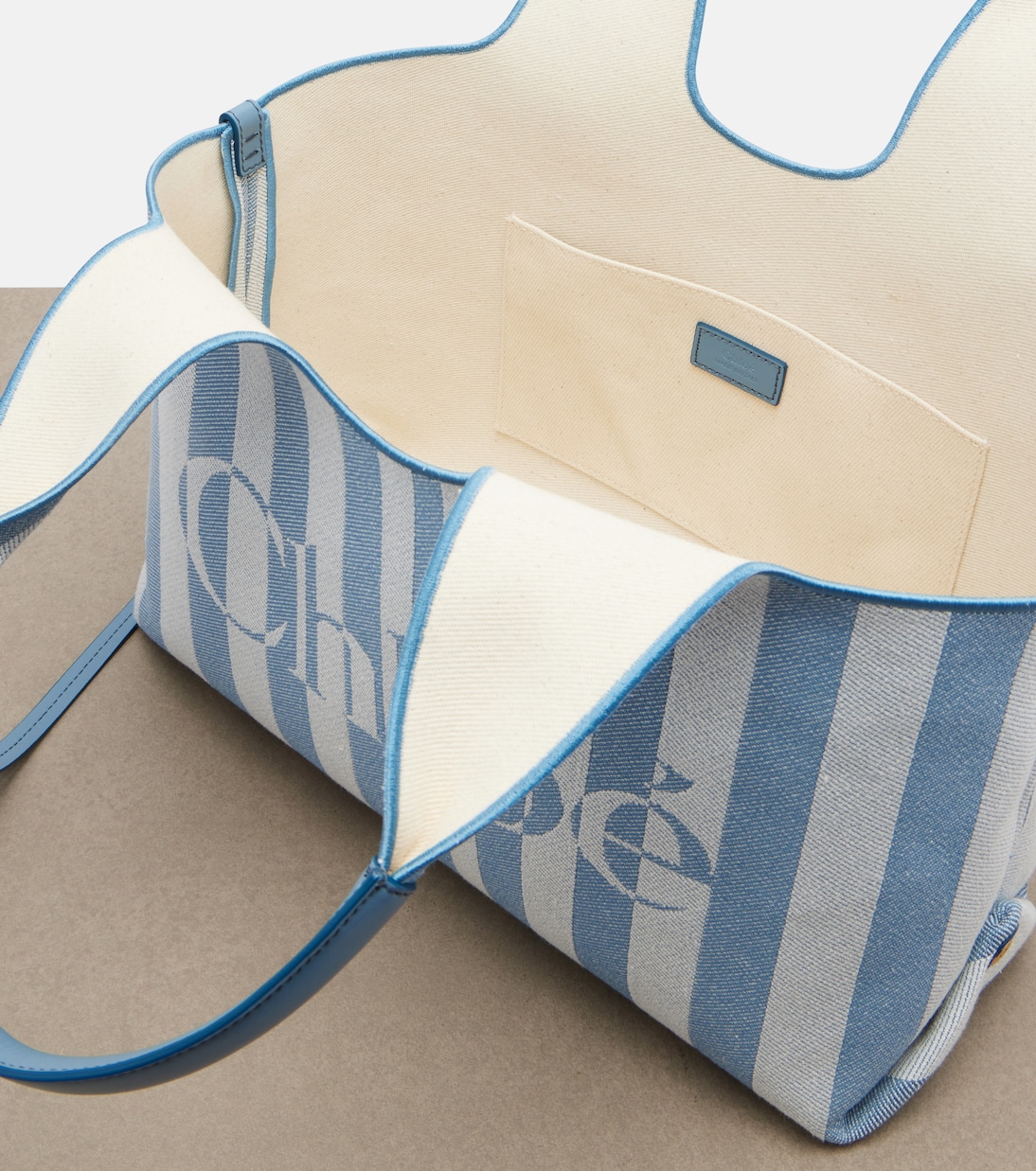 Chloé Stripy logo canvas tote bag | Chloé