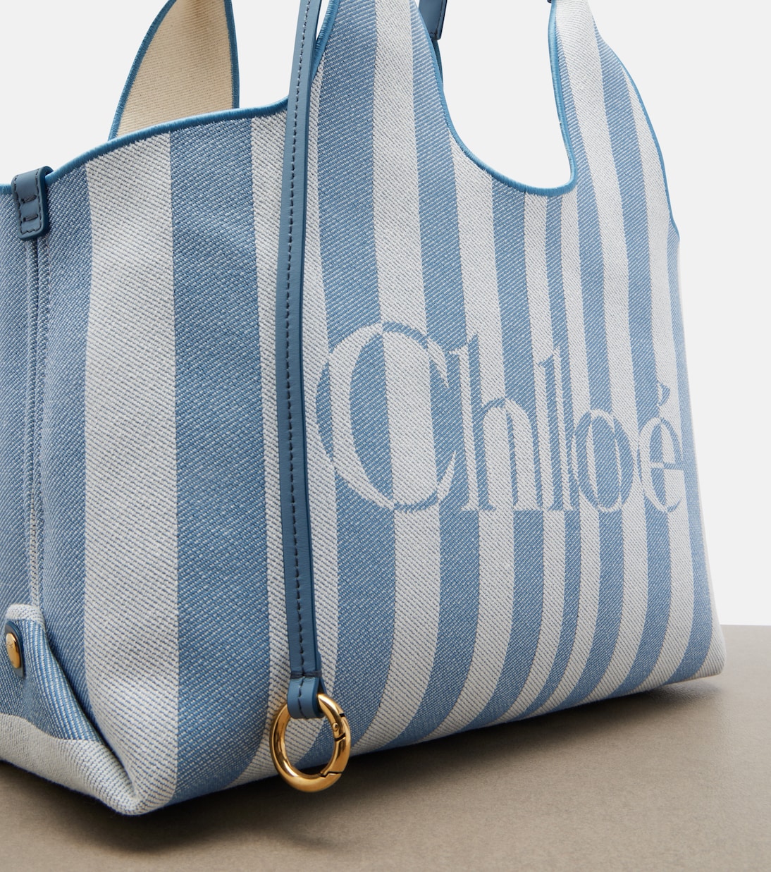 Chloé Stripy logo canvas tote bag | Chloé