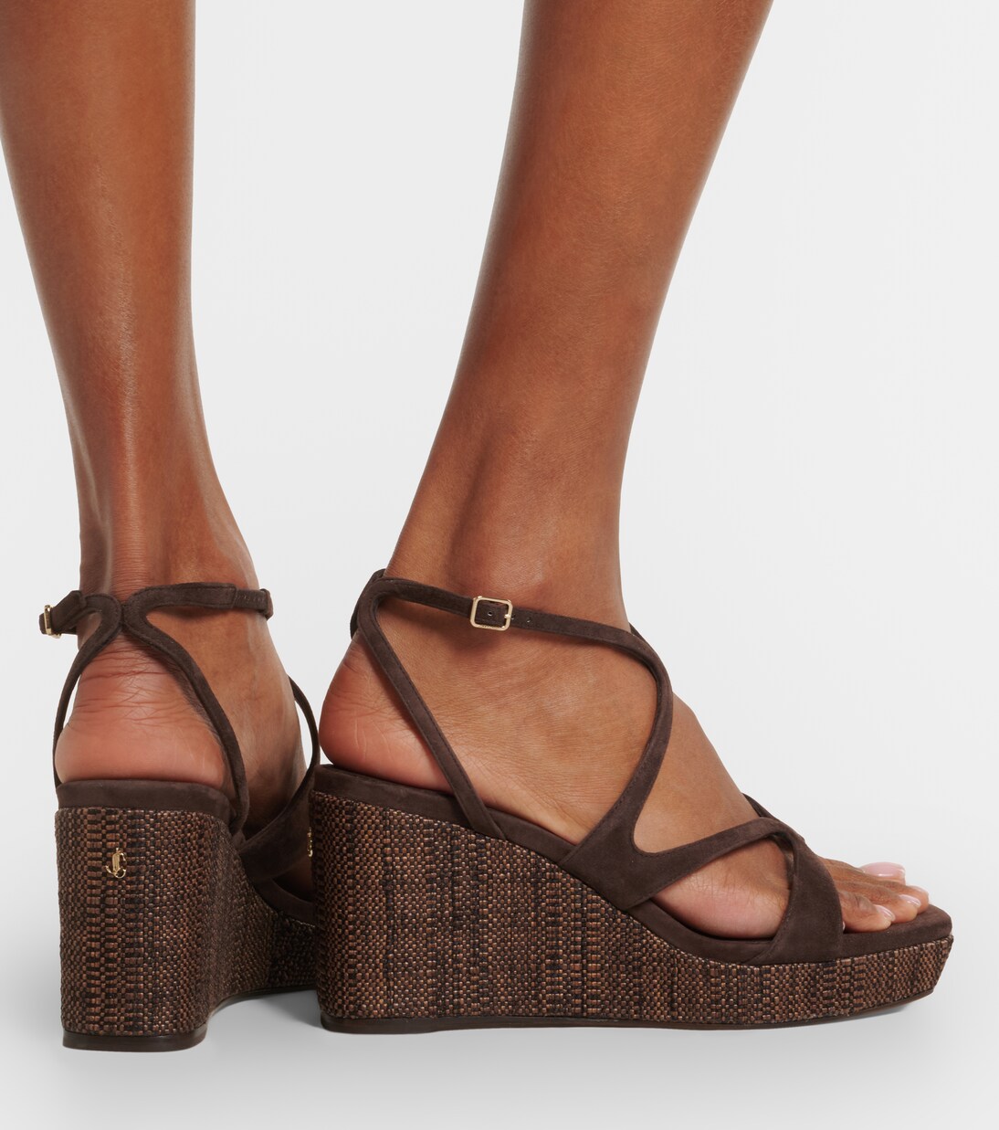 Wedge-Sandalen Ayla aus Veloursleder | Jimmy Choo