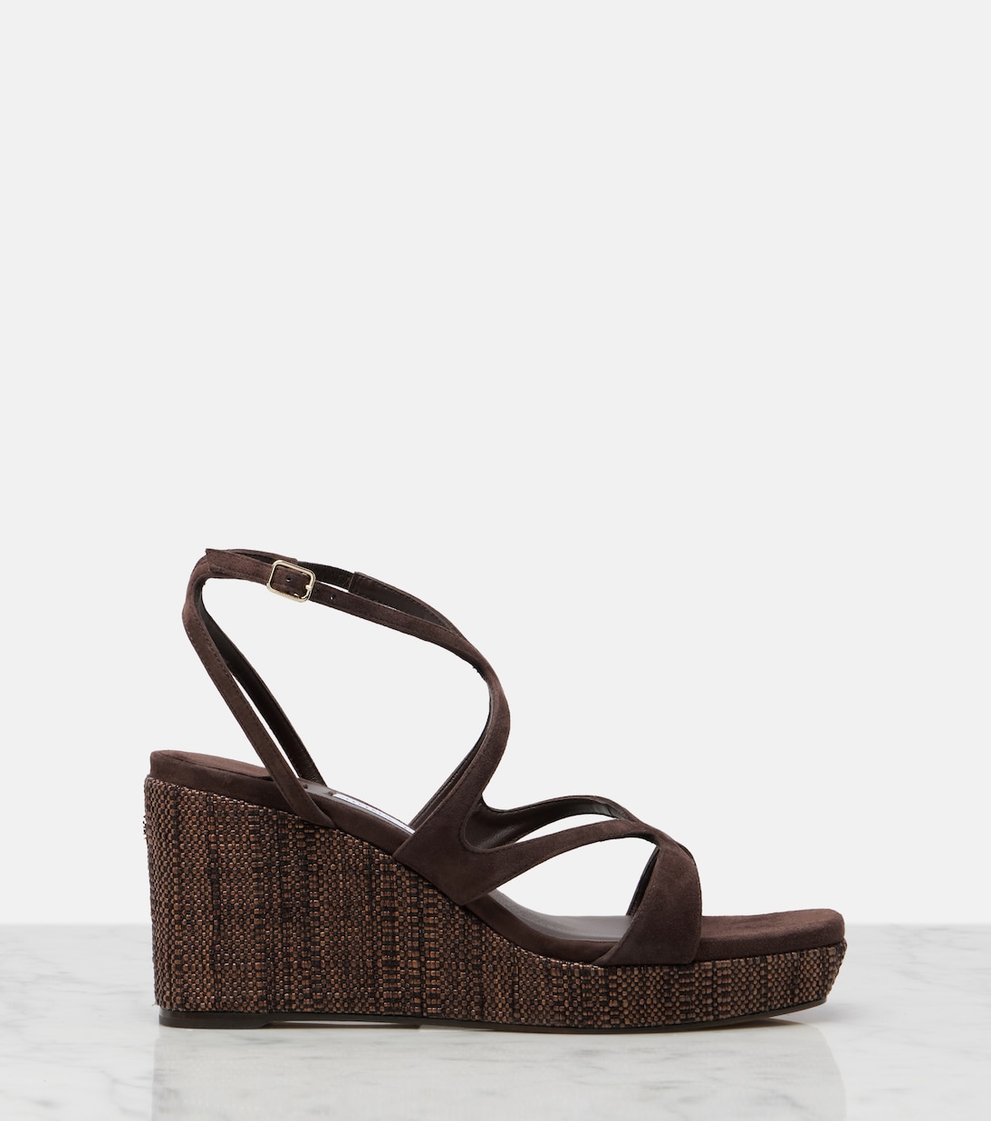 Wedge-Sandalen Ayla aus Veloursleder | Jimmy Choo