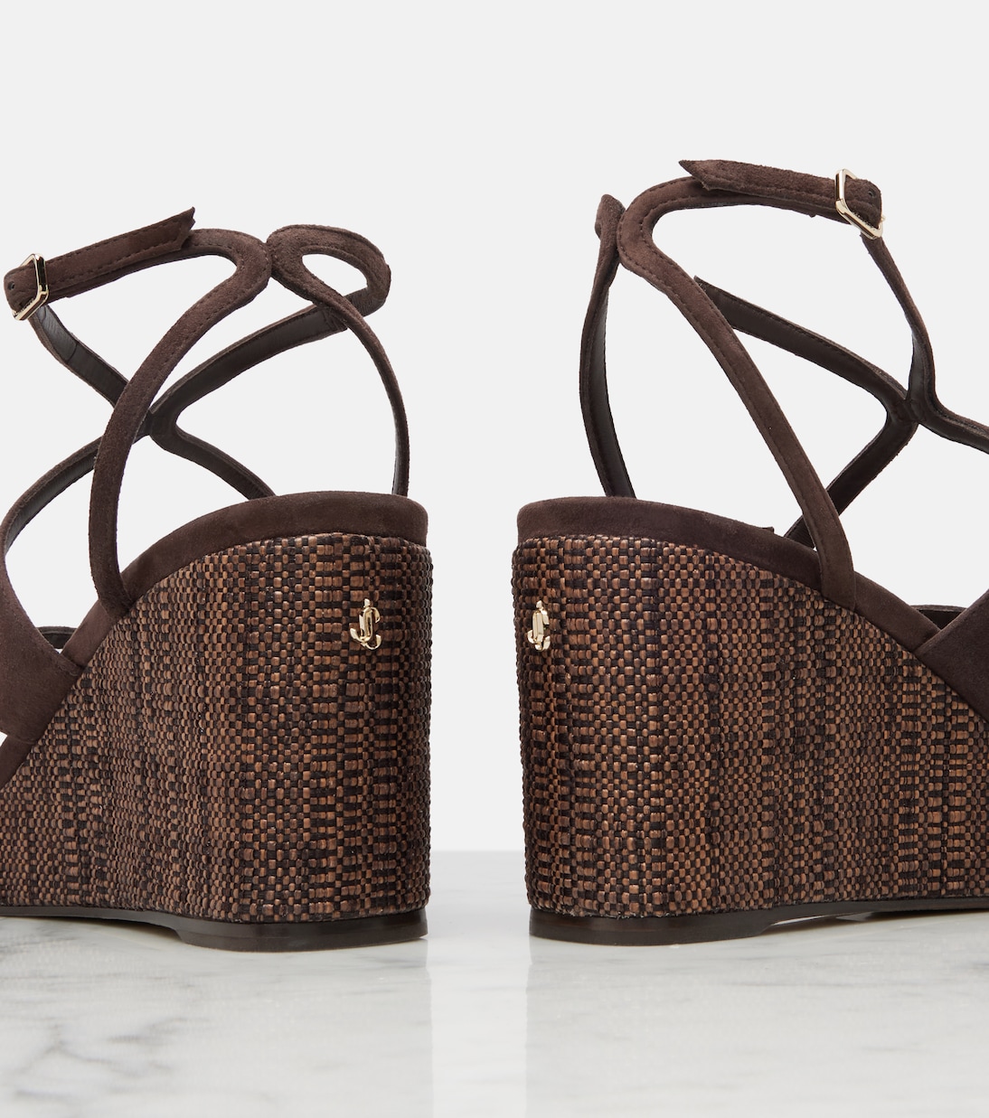 Wedge-Sandalen Ayla aus Veloursleder | Jimmy Choo
