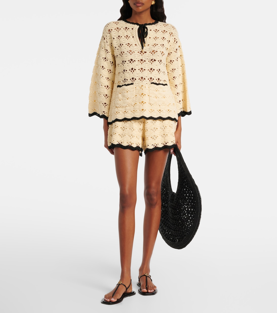 Shorts Aster de croché de algodón | Zimmermann
