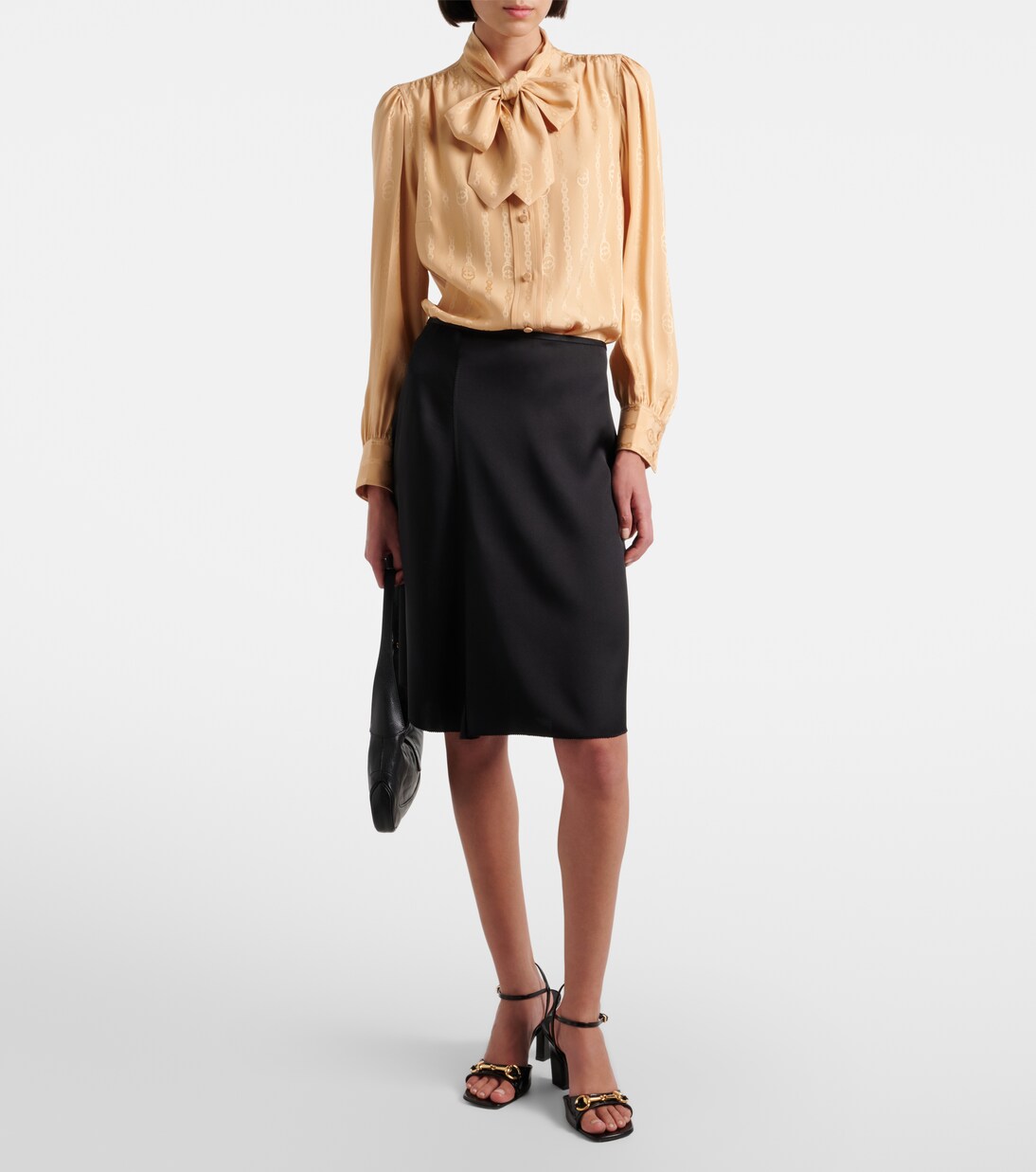 Silk duchesse wrap skirt | Gucci