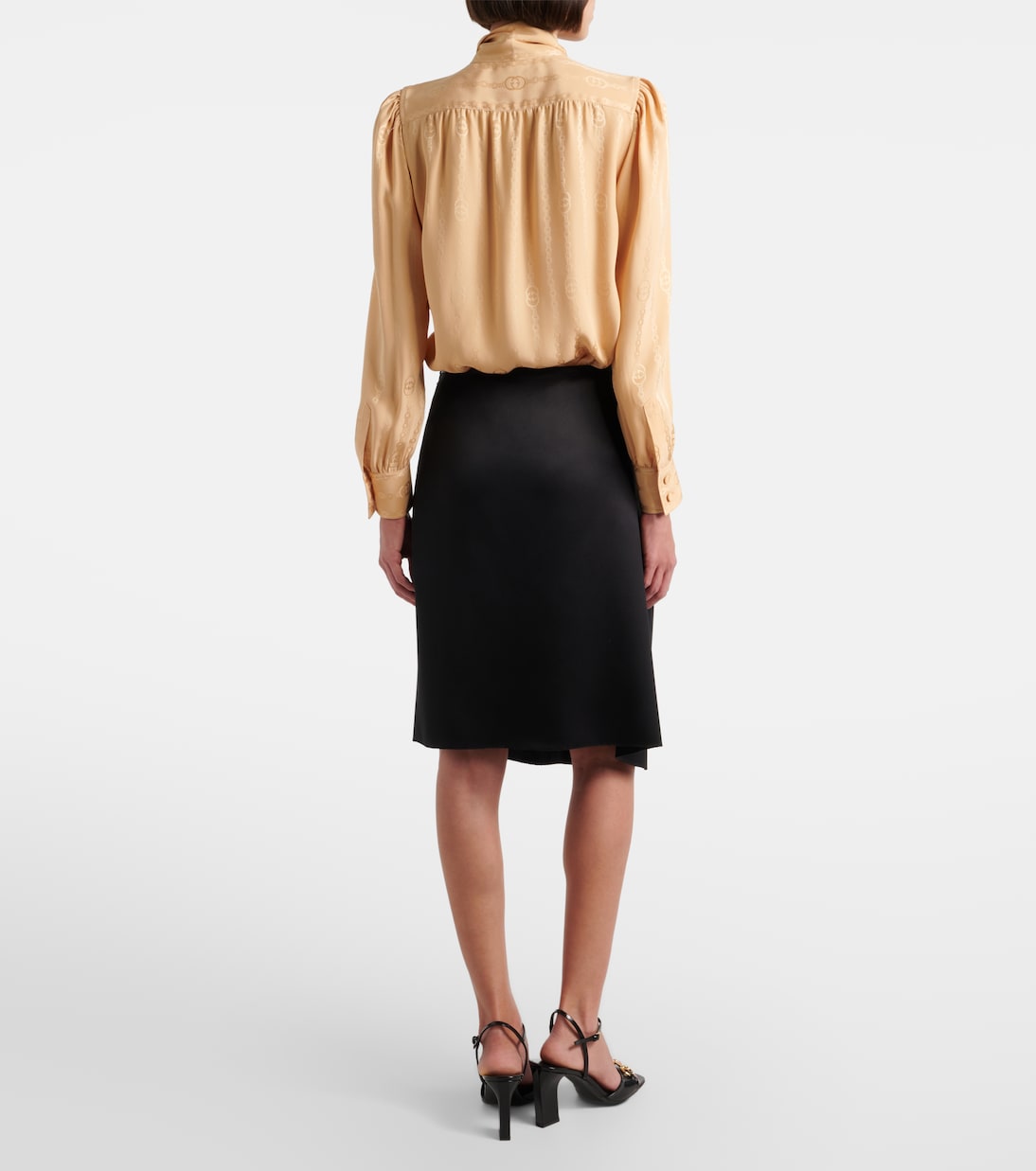 Silk duchesse wrap skirt | Gucci