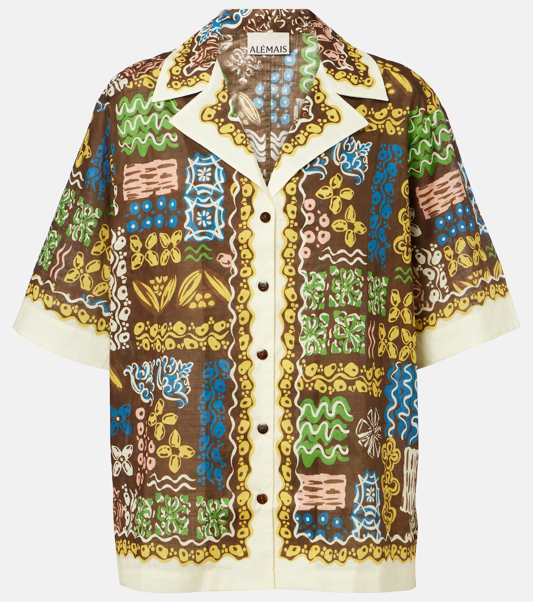 Minnie printed cotton bowling shirt | Alémais