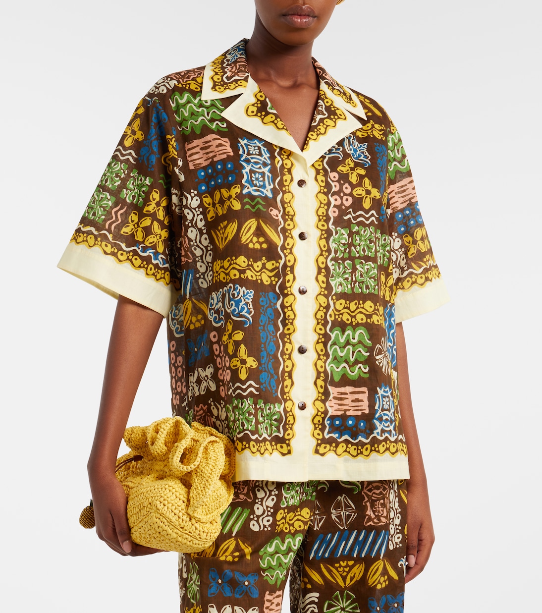 Minnie printed cotton bowling shirt | Alémais