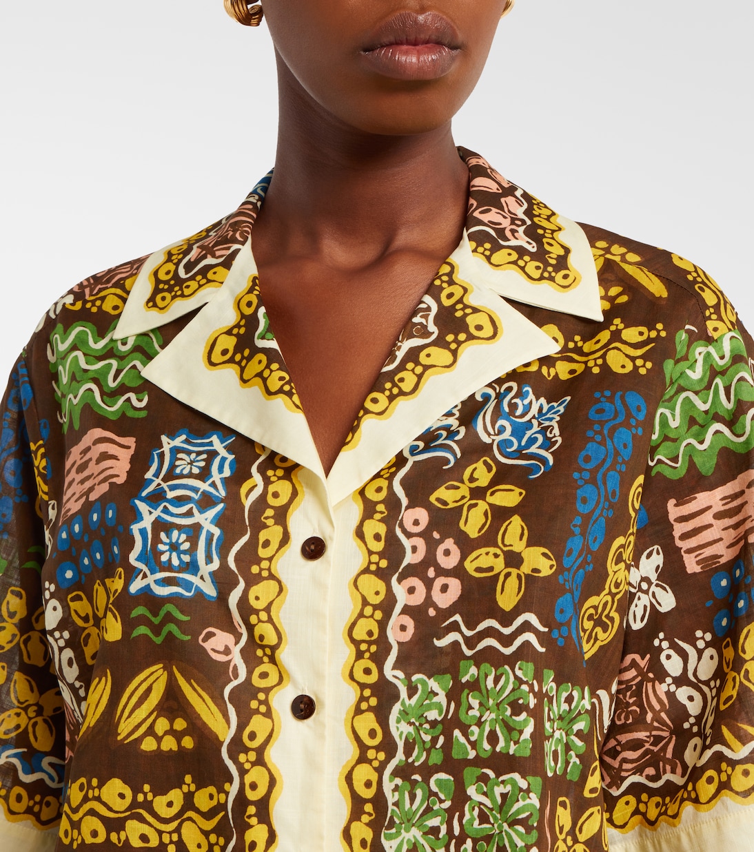 Minnie printed cotton bowling shirt | Alémais