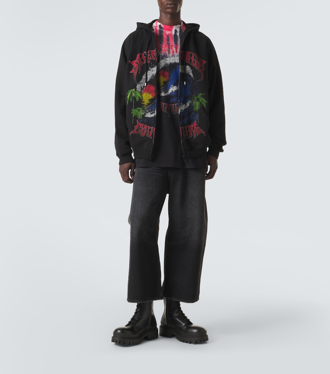 Printed tie-dye cotton jersey T-shirt | Balenciaga