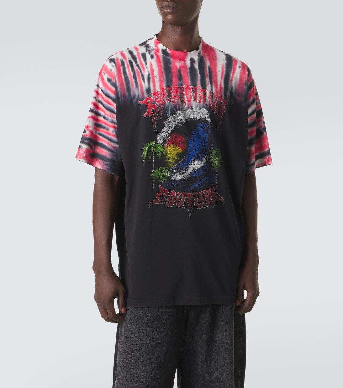 Printed tie-dye cotton jersey T-shirt | Balenciaga