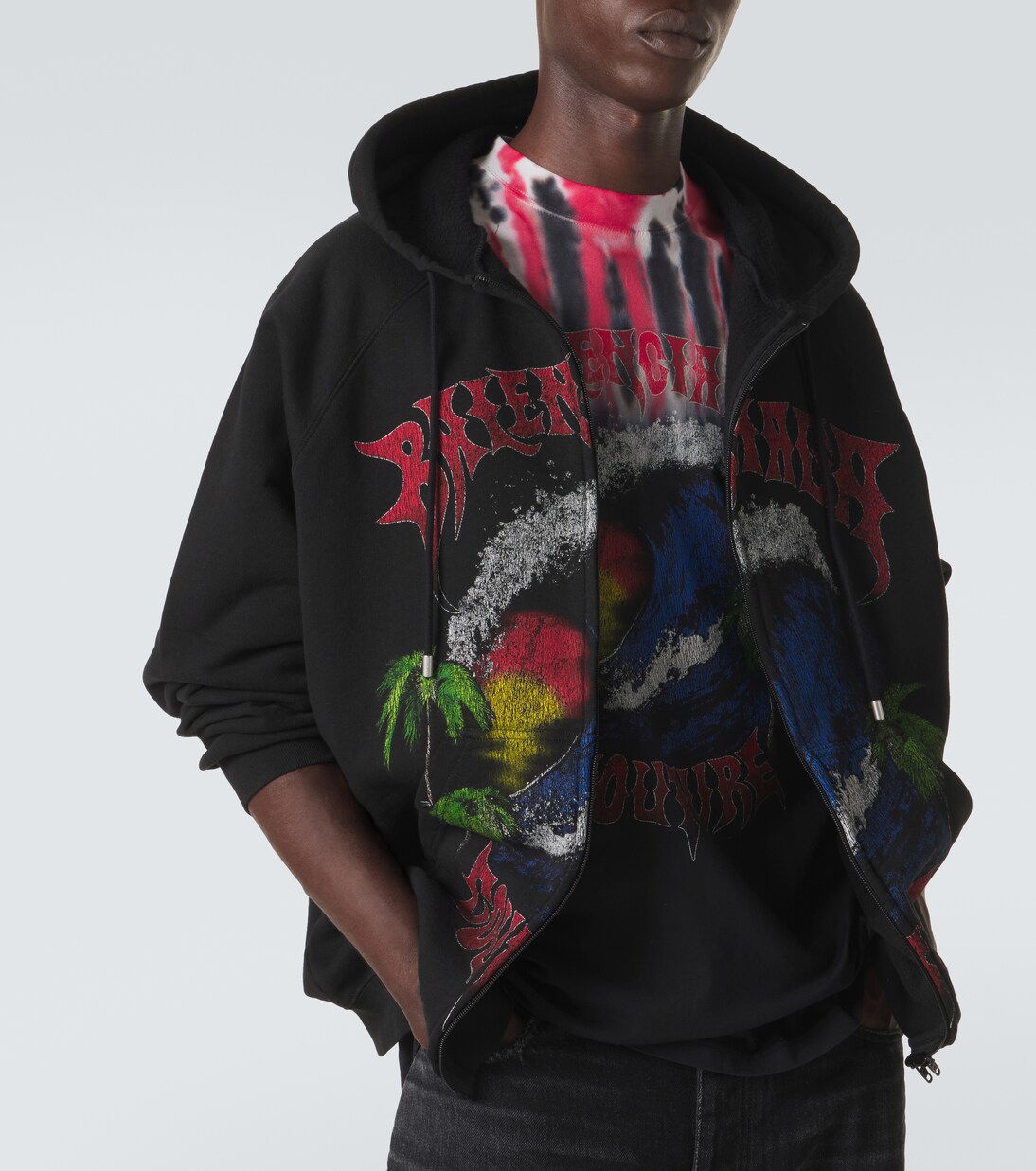 Printed tie-dye cotton jersey T-shirt | Balenciaga