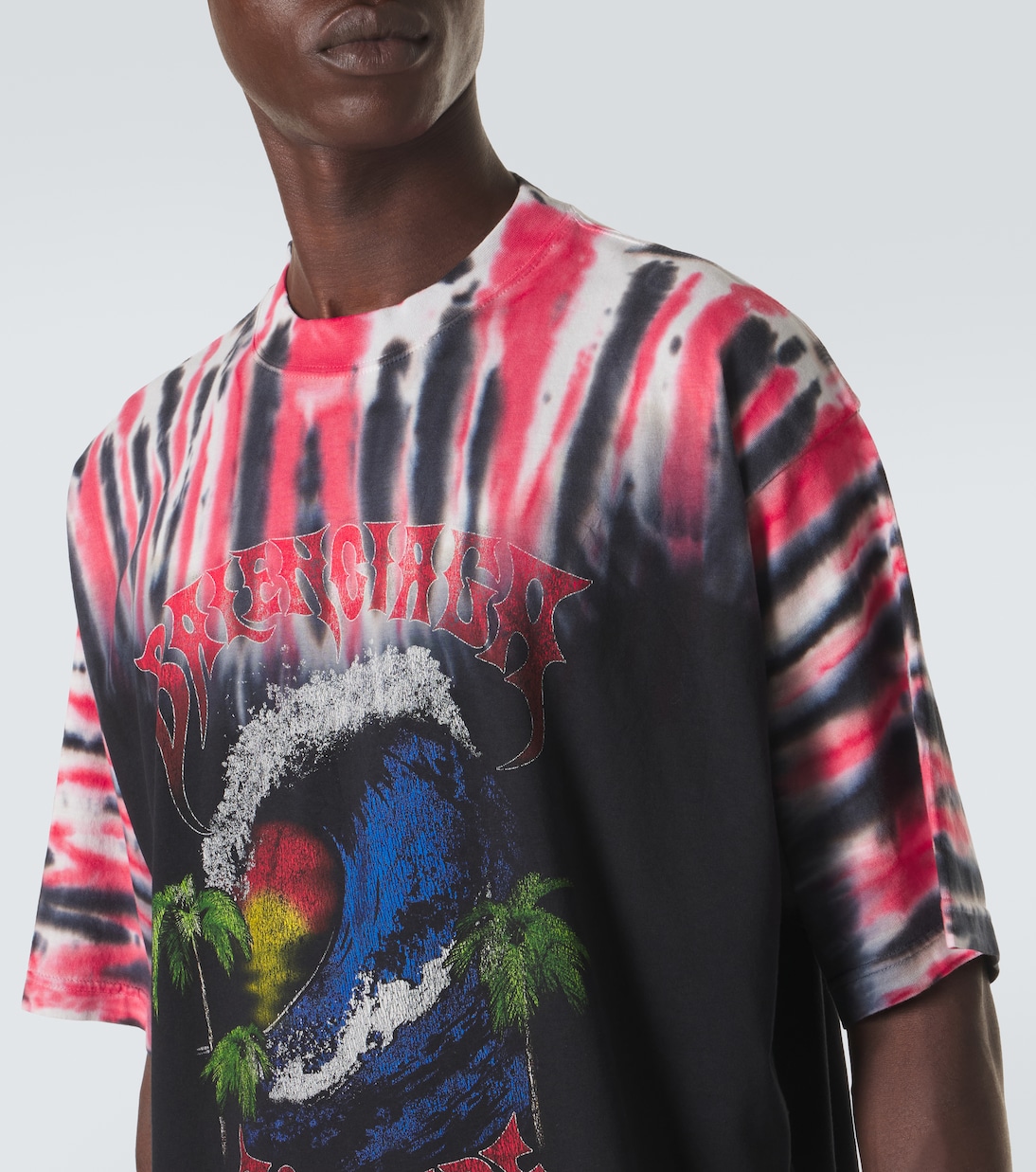 Printed tie-dye cotton jersey T-shirt | Balenciaga