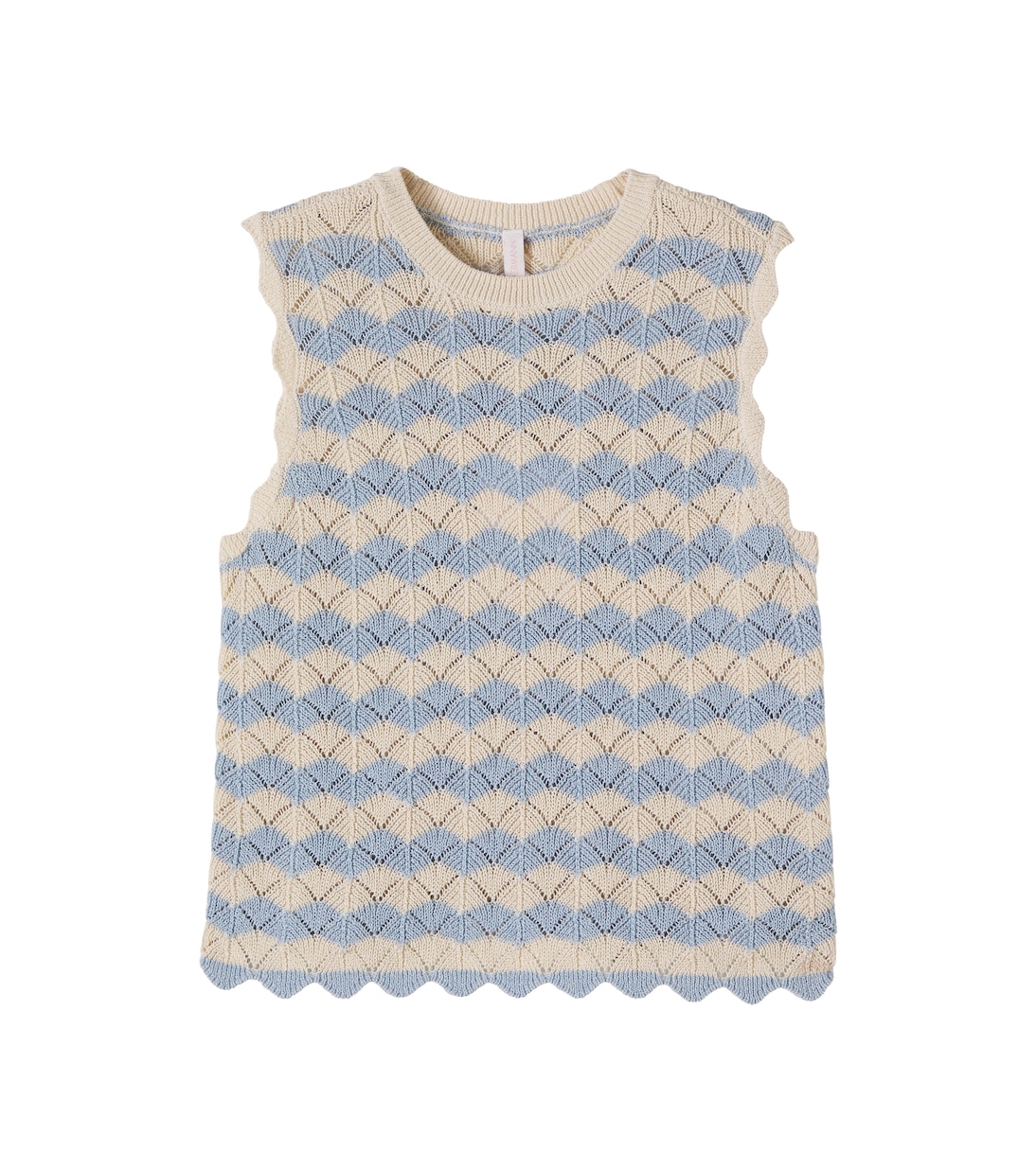 Aster pointelle cotton and linen-blend vest | Zimmermann Kids