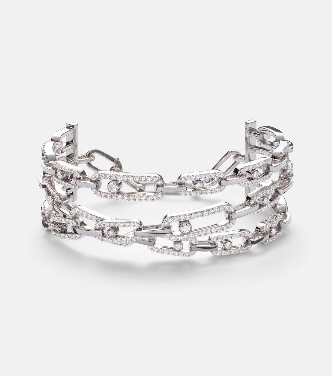 Pulsera Move Link de oro blanco de 18 ct con diamantes | Messika