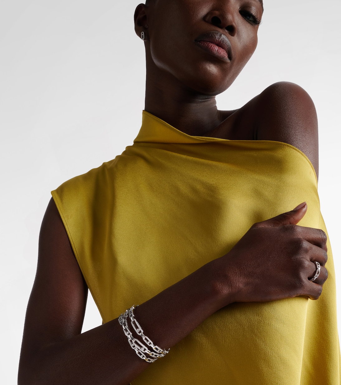 Pulsera Move Link de oro blanco de 18 ct con diamantes | Messika