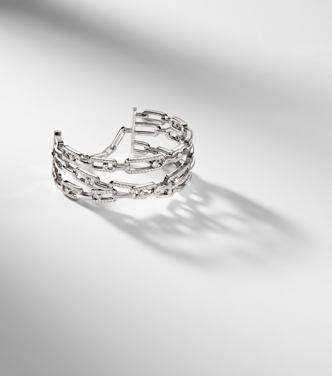 Pulsera Move Link de oro blanco de 18 ct con diamantes | Messika