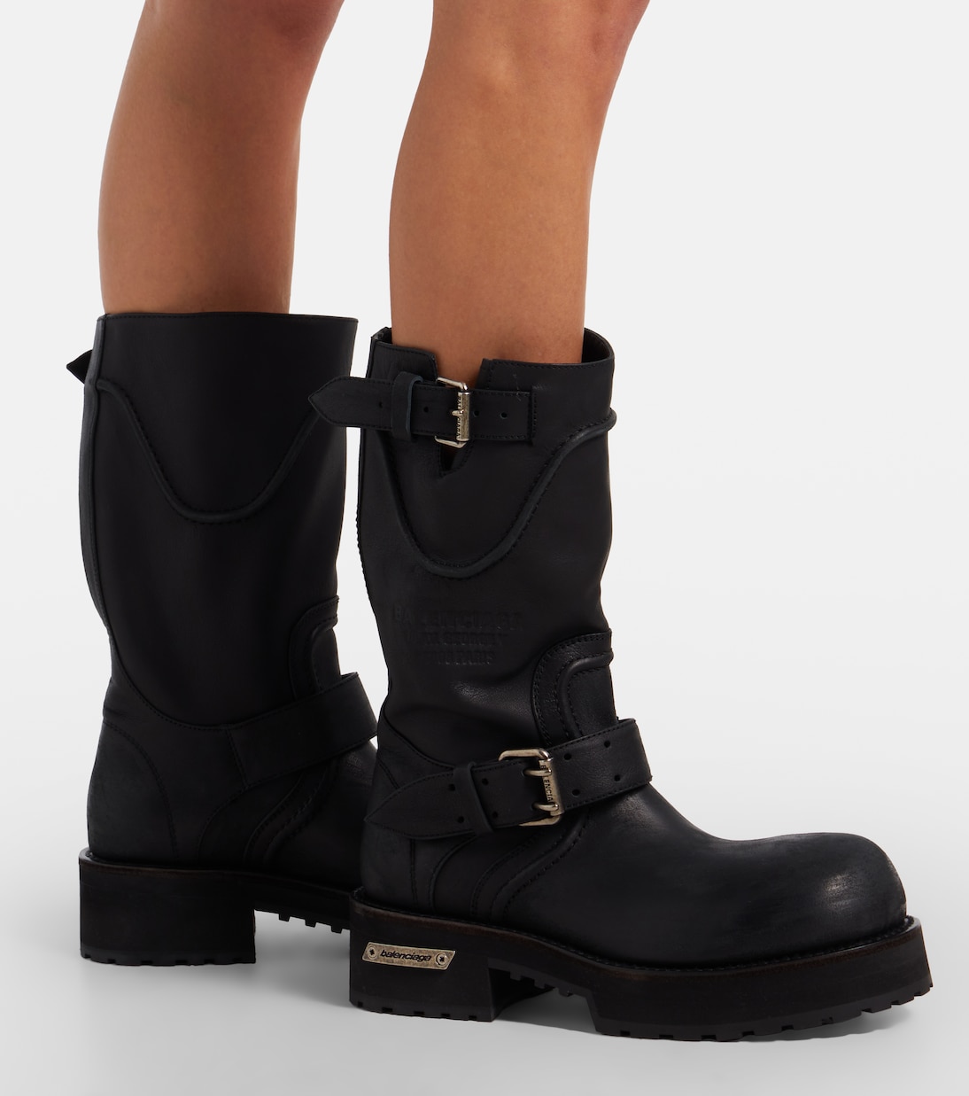 Bottines de combat Venom en cuir | Balenciaga