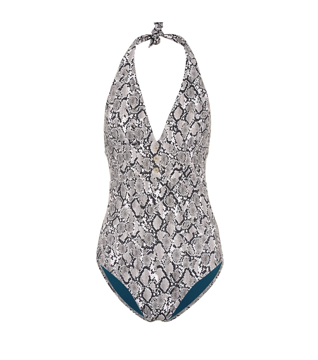Mombasa snake-effect halter swimsuit | Heidi Klein