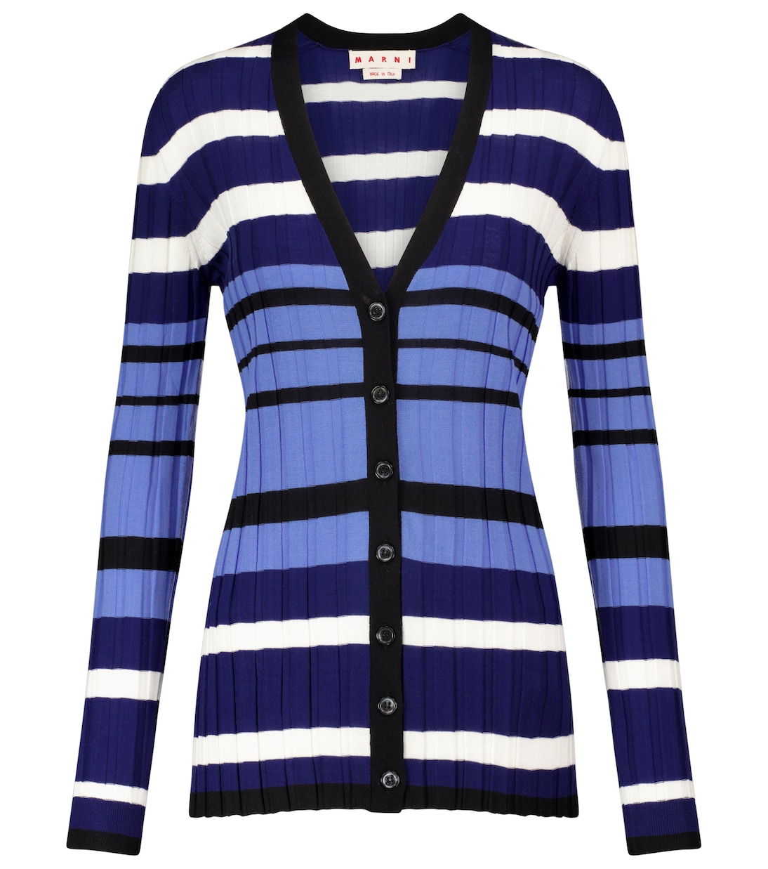Striped ribbed-knit wool cardigan | Marni