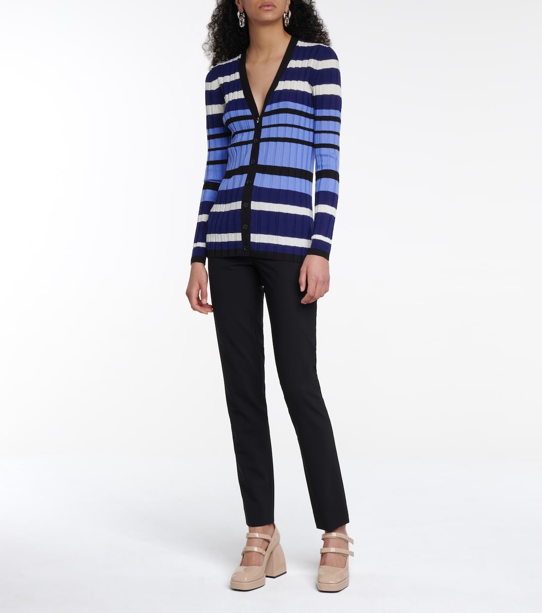 Striped ribbed-knit wool cardigan | Marni