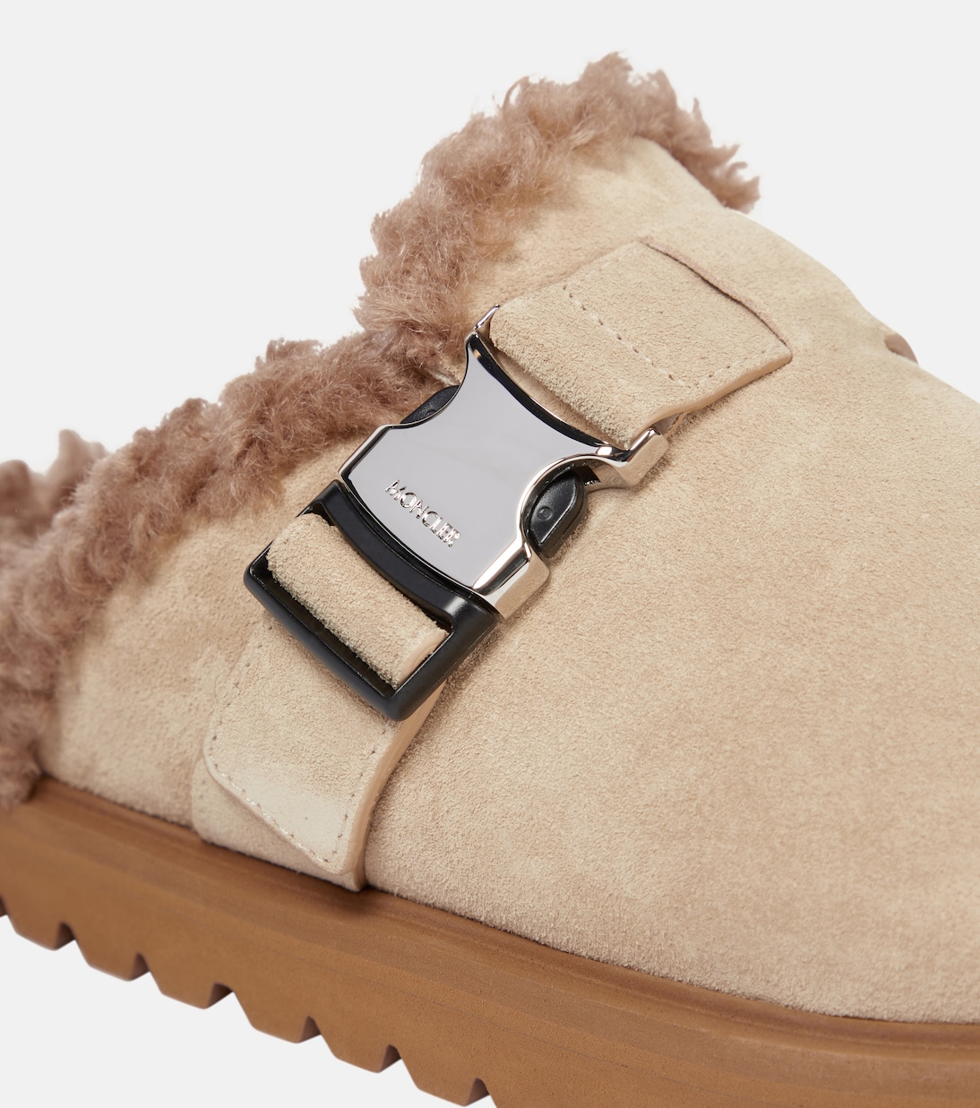 Slippers Mon aus Veloursleder mit Teddyfleece | Moncler
