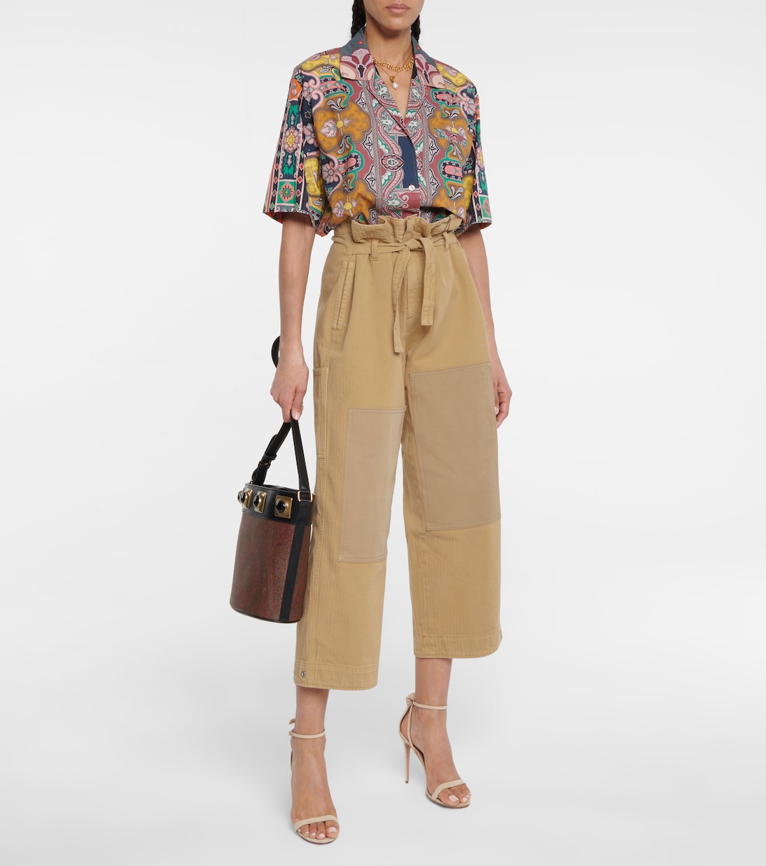 Pantalon ample à taille haute en coton | Etro