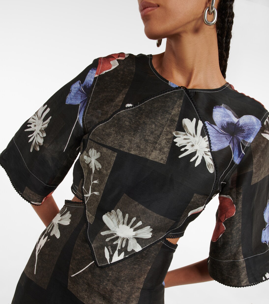 Maxikleid aus Leinen und Seide | Ganni