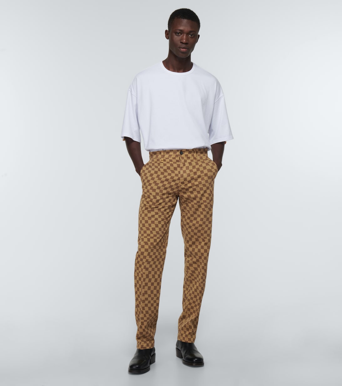 Checked straight cotton pants | Incotex x Facetasm
