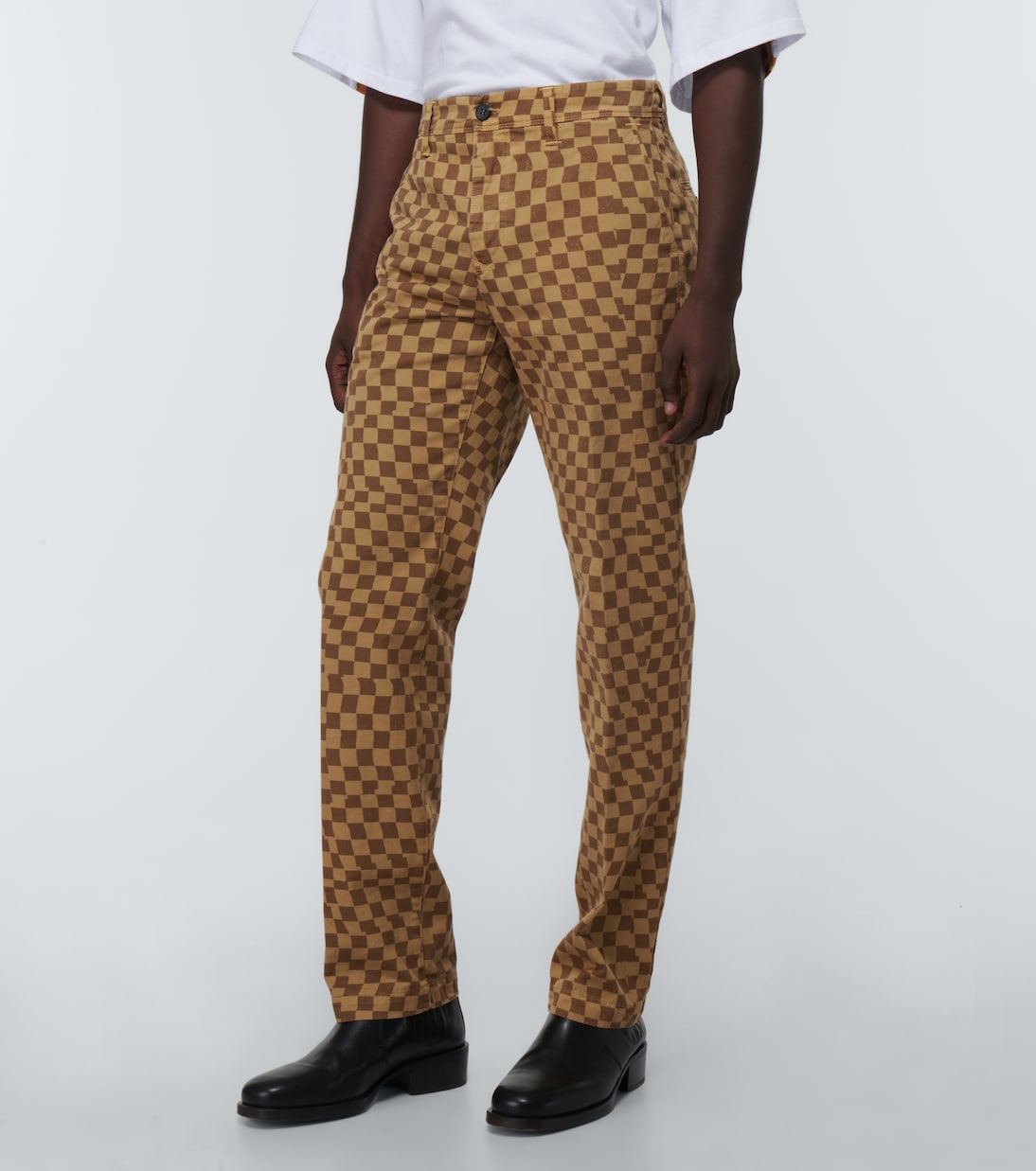Checked straight cotton pants | Incotex x Facetasm