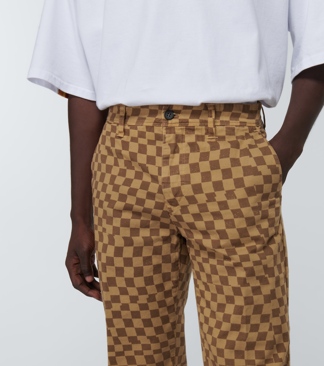 Checked straight cotton pants | Incotex x Facetasm