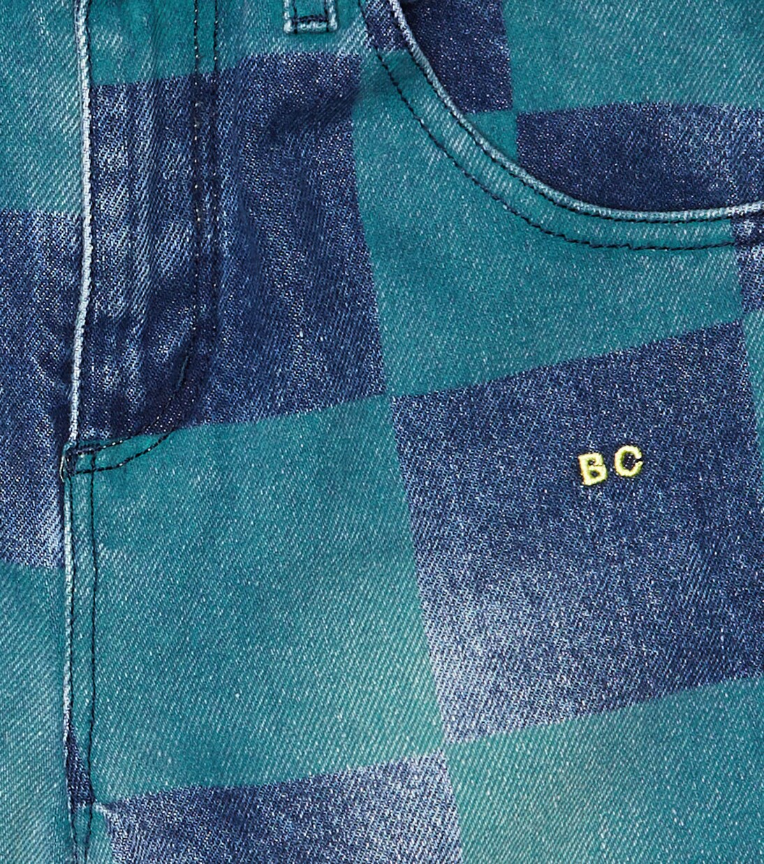 Checkerboard cotton denim pants | Bobo Choses