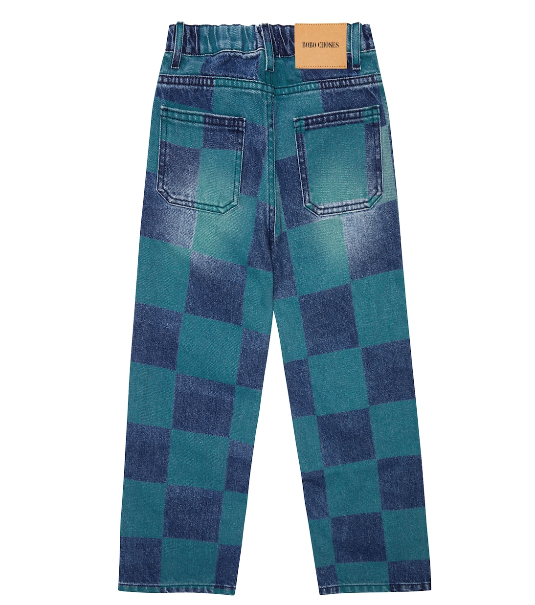 Checkerboard cotton denim pants | Bobo Choses